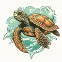 eddie's  Iron Maiden sea turtle tattoo design idea