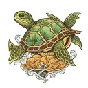 eddie's  Iron Maiden sea turtle tattoo design idea