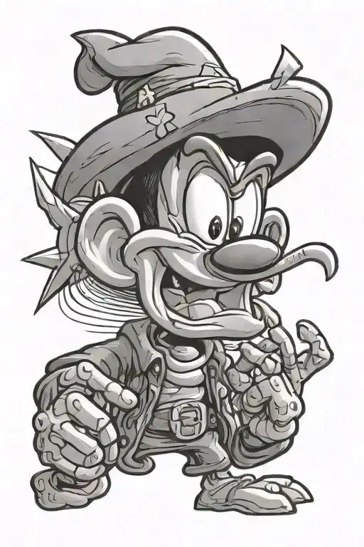 goofy with joint shows three fingers for serbia written instead tattoo design idea