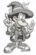 goofy with joint shows three fingers for serbia written instead tattoo design idea