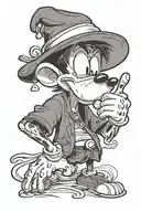 goofy with joint shows three fingers for serbia written instead tattoo design idea