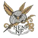 nf logo with quote tattoo design idea