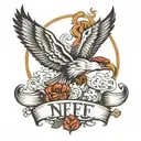 nf logo with quote tattoo design idea