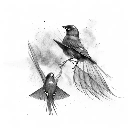 two blackbirds tattoo design idea