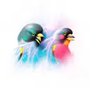 two blackbirds tattoo design idea