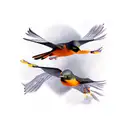 two blackbirds tattoo design idea