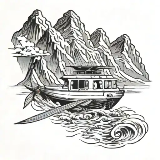 wanderlust travel to mountains, adventure solo soul seaking  tattoo design idea