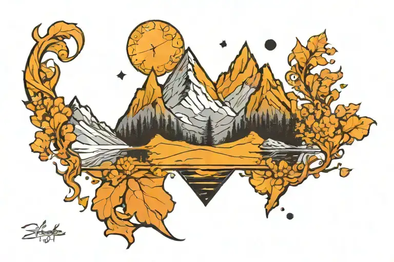 perspective change after solo adventure and travel through the mountains soul searching  tattoo design idea