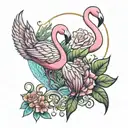 DJZ June 15, 2024 flamingos g 'The High Priestess' tattoo design idea