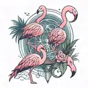 DJZ June 15, 2024 flamingos g 'The High Priestess' tattoo design idea