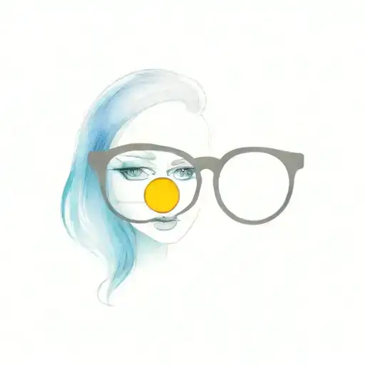 kissy Emoji face with eyeglasses  tattoo design idea
