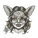 kissy Emoji face with eyeglasses  tattoo design idea
