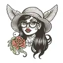kissy Emoji face with eyeglasses  tattoo design idea