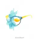 kissy Emoji face with eyeglasses  tattoo design idea