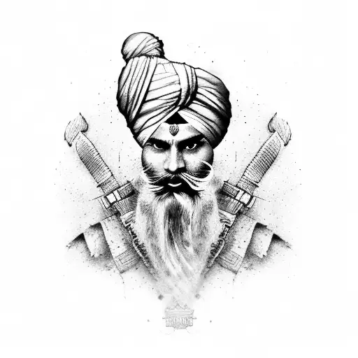Sikh warrior tattoo design idea
