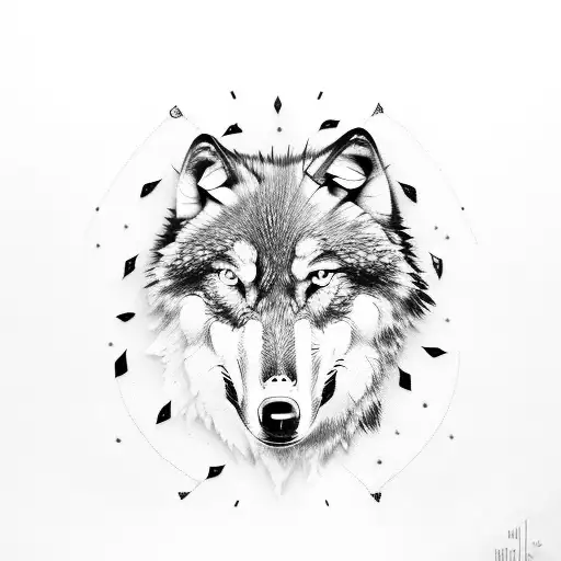 Wolf with death face sidhu moosewala tattoo design idea