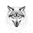 Wolf with death face sidhu moosewala tattoo design idea