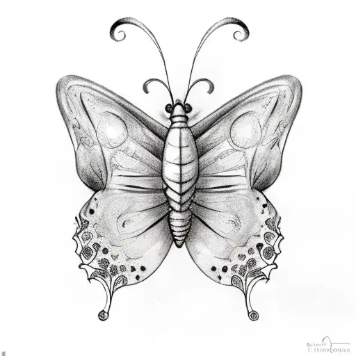 Butterfly trampstamp tattoo design idea