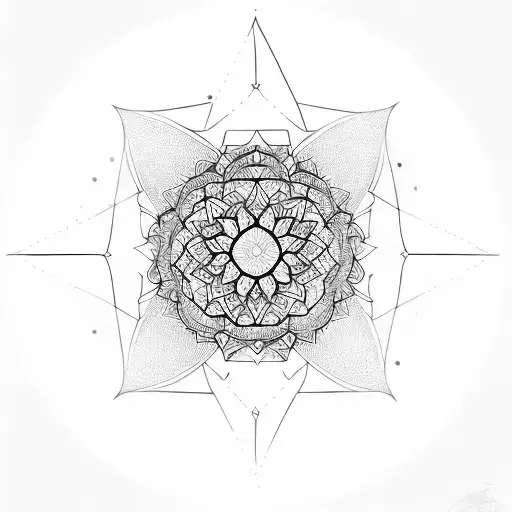 blackwork geometric mandala tattoo design idea