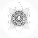 blackwork geometric mandala tattoo design idea