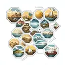 individual catan resources in a hexagon tattoo design idea