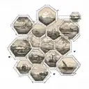 individual catan resources in a hexagon tattoo design idea