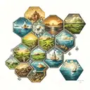 individual catan resources in a hexagon tattoo design idea