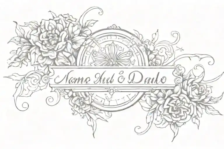 name and date tattoo tattoo design idea