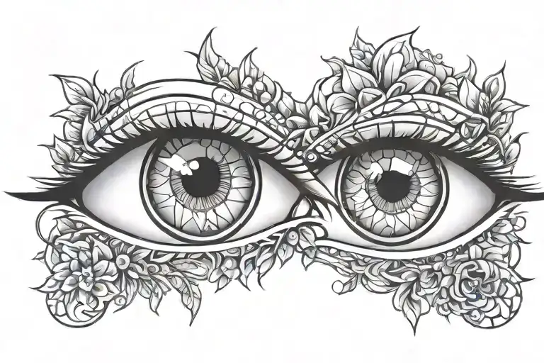 Two female eyes are realistic tattoo design idea