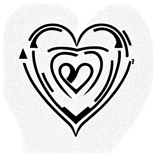 cyber cybercore neotribal tribal y2k heart tramp stamp tattoo design idea