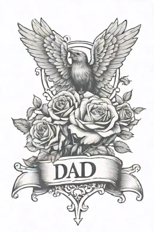 memorial tattoo for dad no roses or trees tattoo design idea