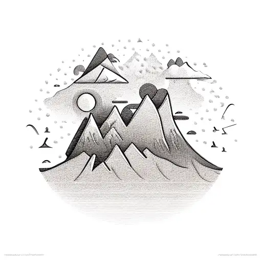 An artistic representation of the client's wedding anniversary date, 2.20.2016, combined with elements of their favorite hobbies and passions such as mountains and hiking. tattoo design idea