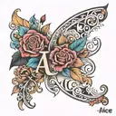 name Alice tattoo design idea