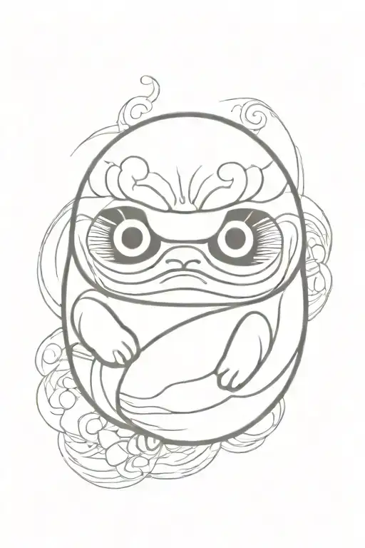 Daruma doll tattoo minimalistic tattoo tattoo design idea