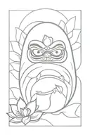 Daruma tattoo with lotus flower background  tattoo design idea