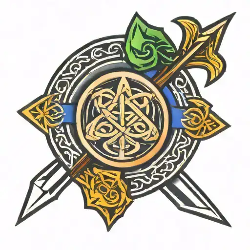 arrow lgbt flag celtic knot tattoo design idea