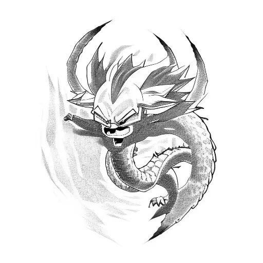 last air bender dragon ball z tattoo design idea