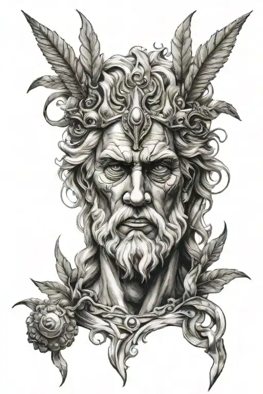virgo , zeus thuder eyes looking tattoo design idea