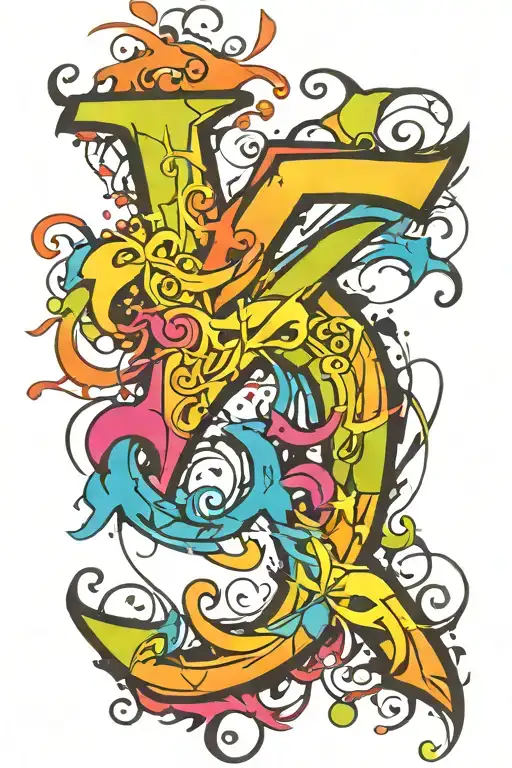 kids initials Y tattoo design idea