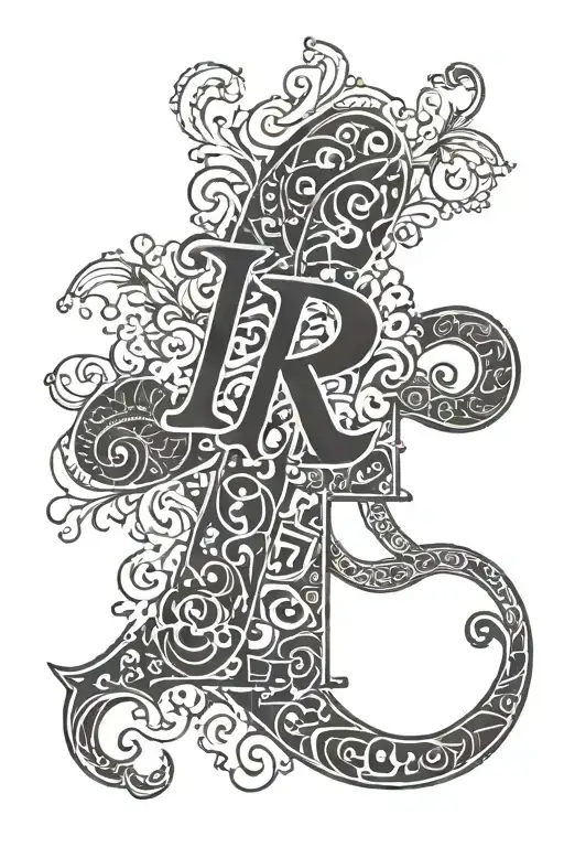 kids initials K P M J M J B letters tattoo design idea