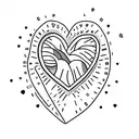 blue heart with the date 5/29 for a couple in a long distance relationship tattoo design idea