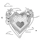 blue heart with the date 5/29 for a couple in a long distance relationship tattoo design idea