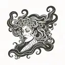 Medusa with face melting and crying blood tattoo design idea