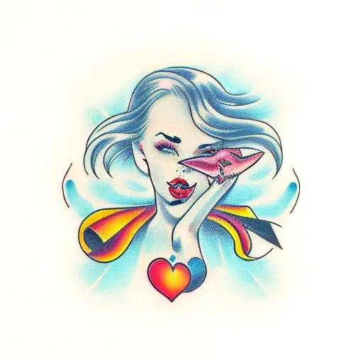 girl lips kelo tattoo design idea
