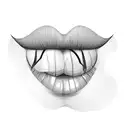 lips on neck  tattoo design idea