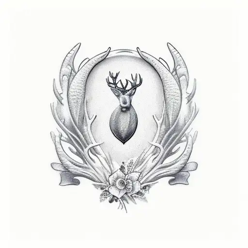 scallop deer redfish tattoo design idea