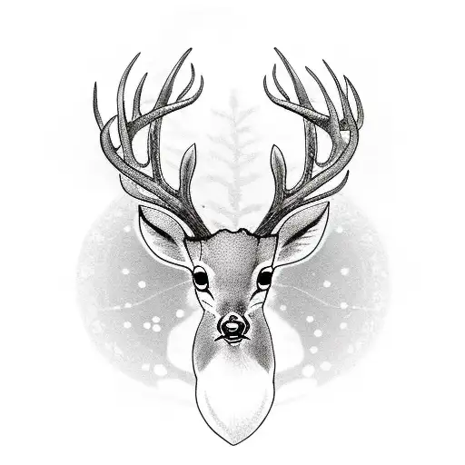 scallop rising a deer with a redfish tattoo design idea