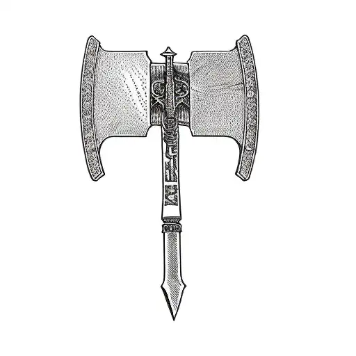 an axe tattoo design idea