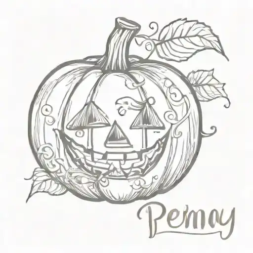 cute pumpkin with the name penny tattoo design idea