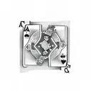 A sketch-style tattoo of a poker table with cards showing 7 and 2 as the winning hand tattoo design idea